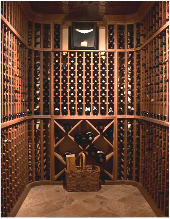 custom wine cellar with Wine Guardian unit