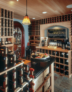 custom wine cellar with Wine Guardian unit installed