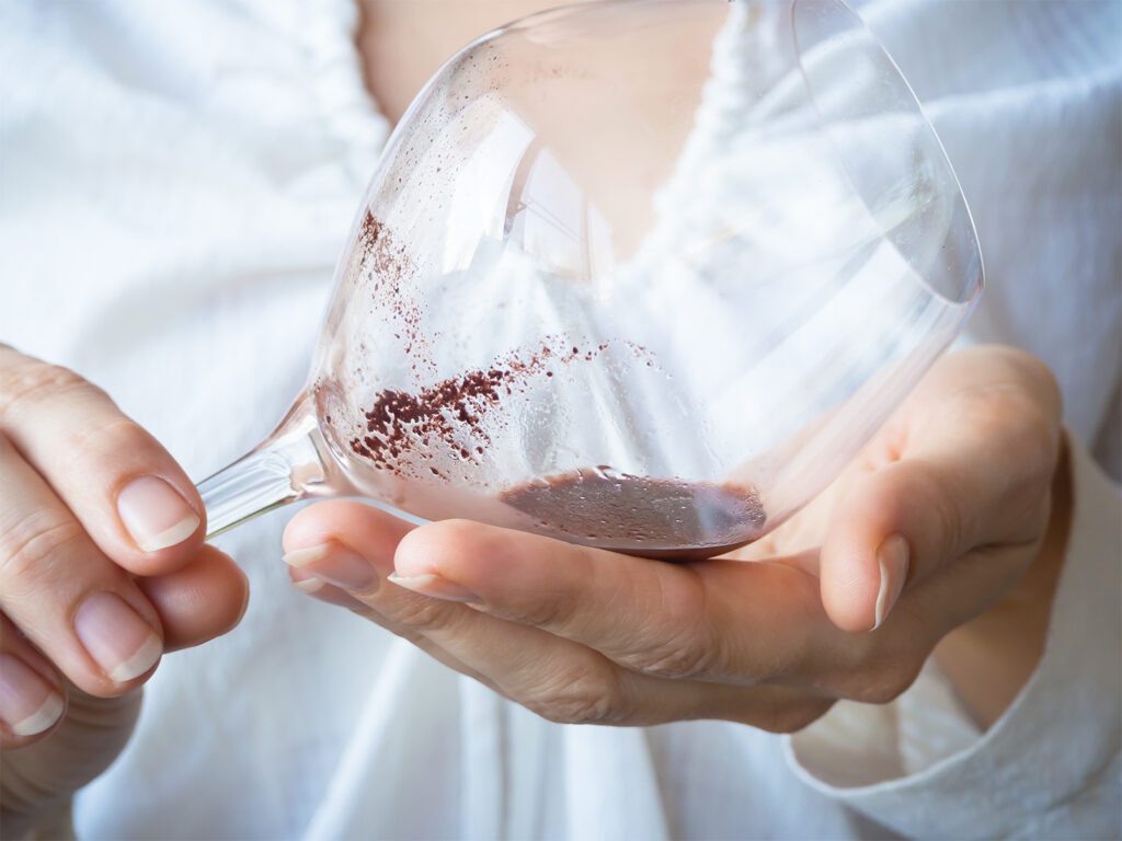 Wine Glass with Sediment