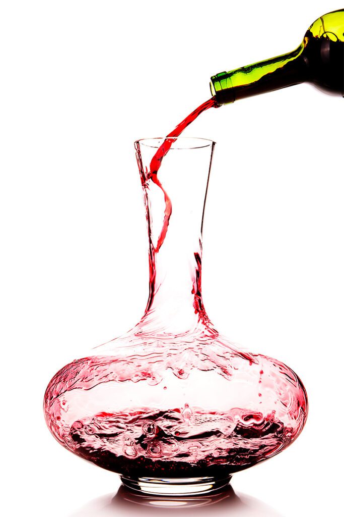 Wine Poured into a Decanter