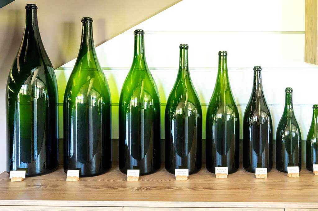 Various types of wine bottles