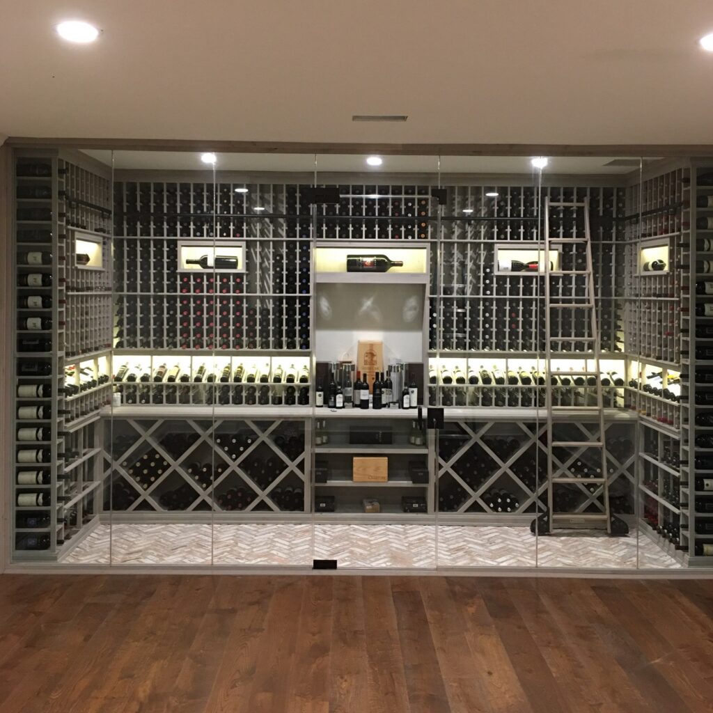 Home wine cellar glass wall